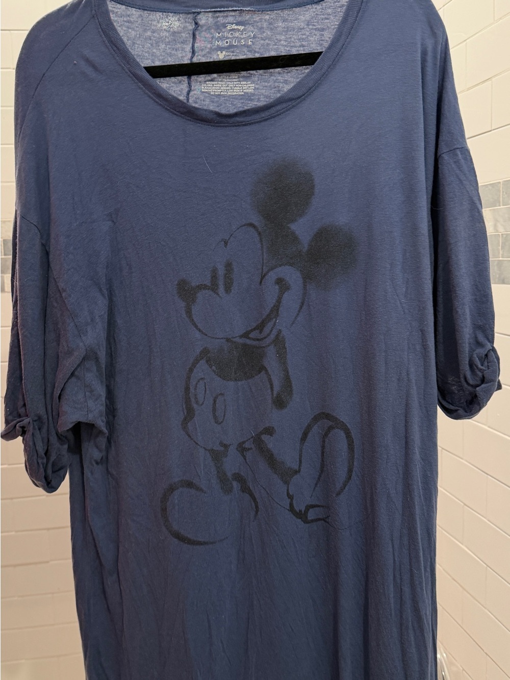 Disney Women’s Navy Blue Mickey Mouse Short Sleeve Sleep Shirt